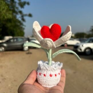 single flower crochet pot