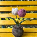 purple double tulip pot crochet