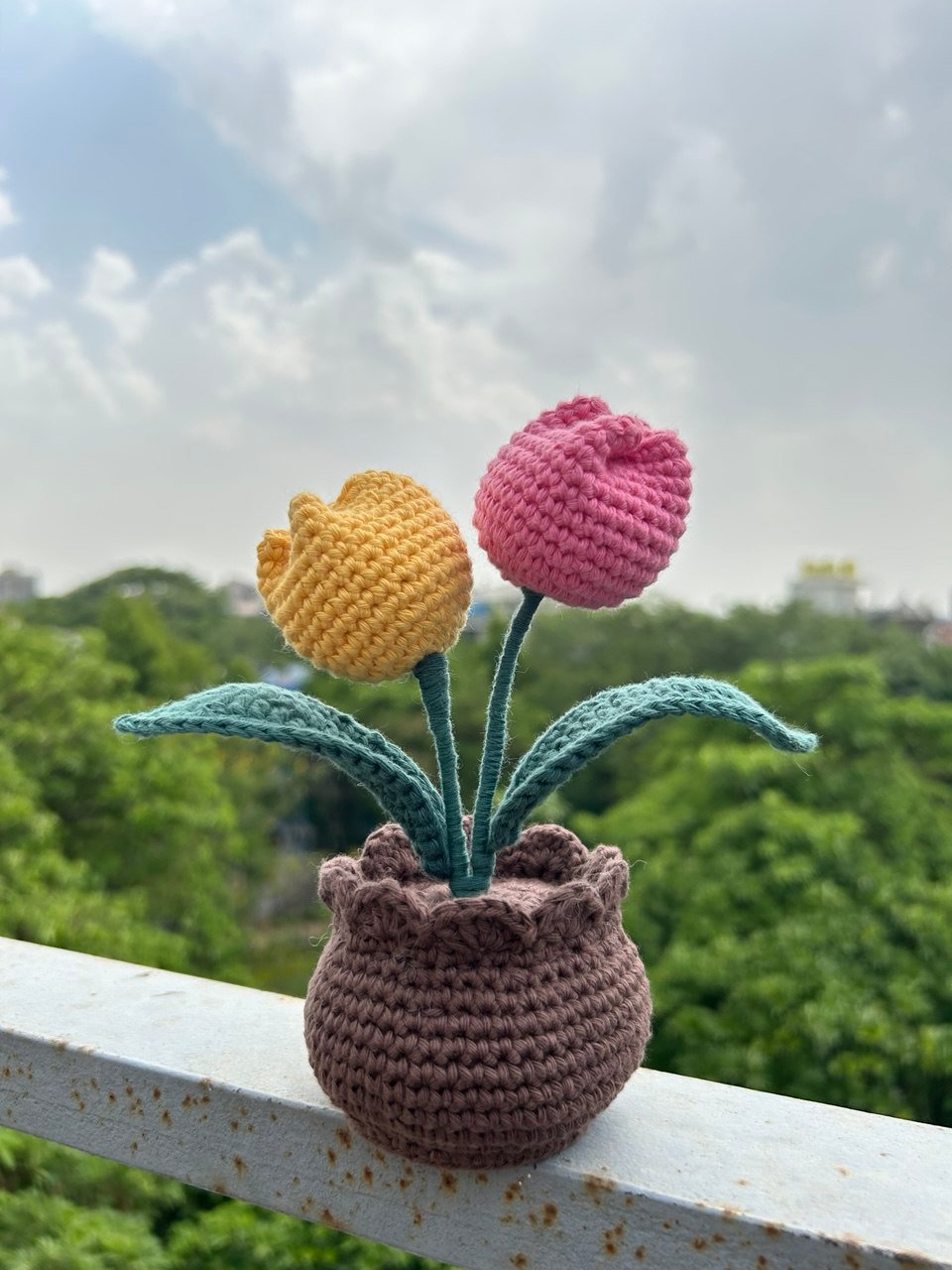 double tulip pot crochet