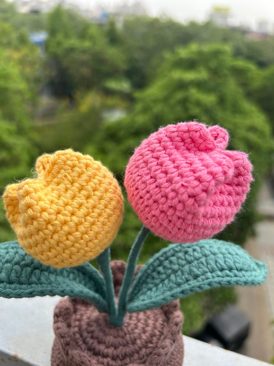 double tulip pot crochet